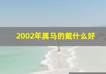 2002年属马的戴什么好