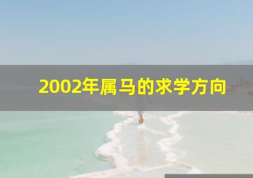 2002年属马的求学方向