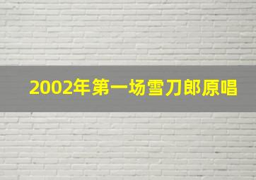 2002年第一场雪刀郎原唱