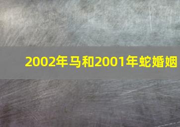 2002年马和2001年蛇婚姻