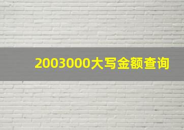 2003000大写金额查询