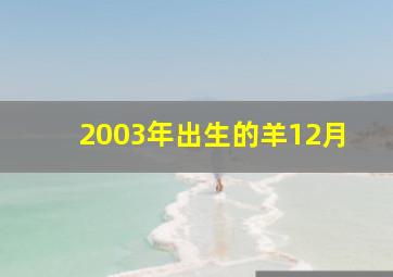 2003年出生的羊12月