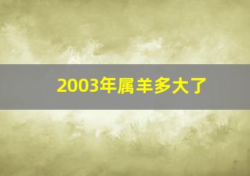 2003年属羊多大了