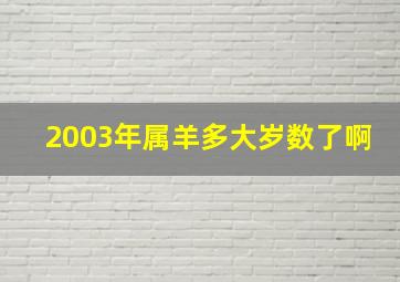 2003年属羊多大岁数了啊