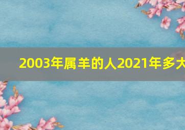 2003年属羊的人2021年多大