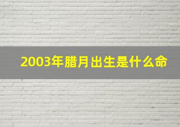 2003年腊月出生是什么命