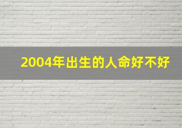 2004年出生的人命好不好