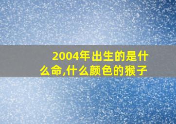 2004年出生的是什么命,什么颜色的猴子