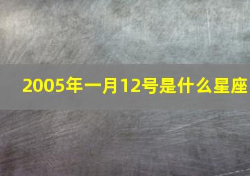 2005年一月12号是什么星座