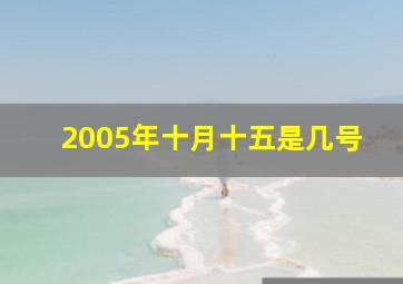 2005年十月十五是几号