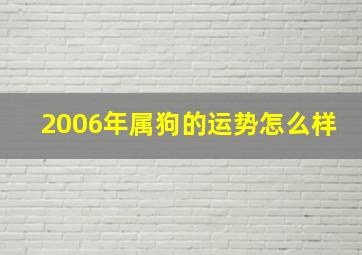 2006年属狗的运势怎么样