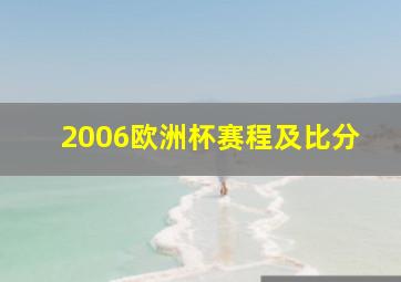 2006欧洲杯赛程及比分