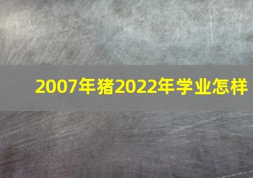 2007年猪2022年学业怎样