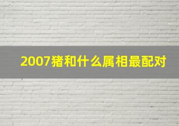 2007猪和什么属相最配对