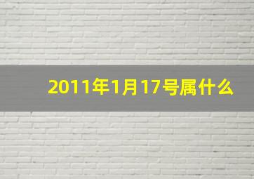 2011年1月17号属什么