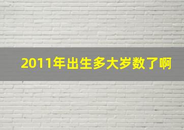 2011年出生多大岁数了啊