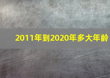 2011年到2020年多大年龄