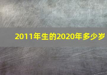 2011年生的2020年多少岁