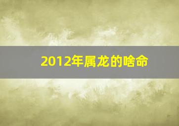 2012年属龙的啥命