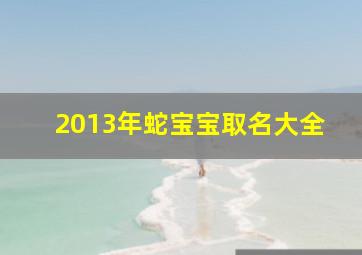 2013年蛇宝宝取名大全