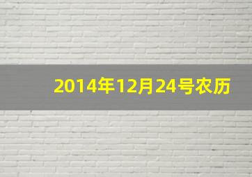 2014年12月24号农历