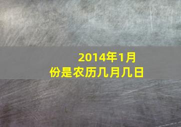 2014年1月份是农历几月几日