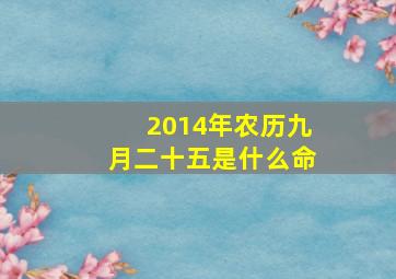 2014年农历九月二十五是什么命