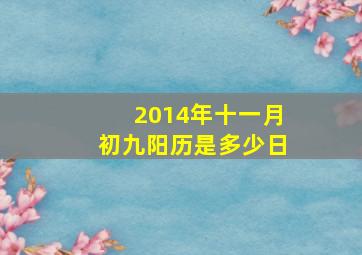 2014年十一月初九阳历是多少日