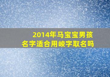 2014年马宝宝男孩名字适合用峻字取名吗