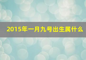 2015年一月九号出生属什么