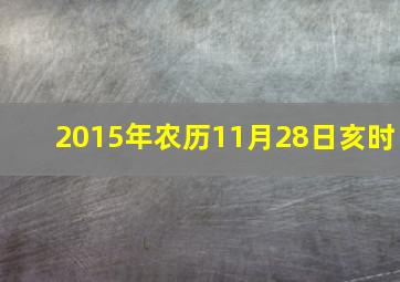 2015年农历11月28日亥时