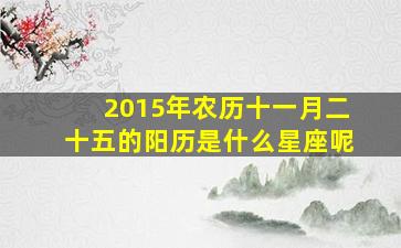 2015年农历十一月二十五的阳历是什么星座呢