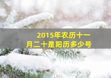 2015年农历十一月二十是阳历多少号