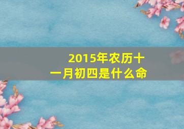 2015年农历十一月初四是什么命