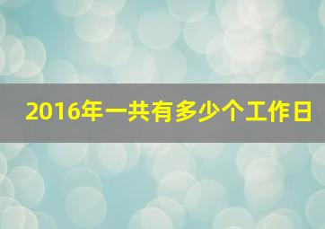 2016年一共有多少个工作日