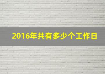 2016年共有多少个工作日