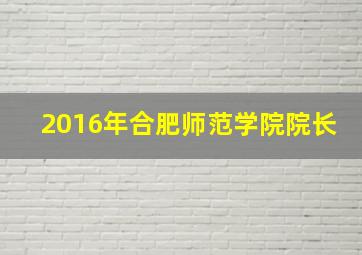 2016年合肥师范学院院长