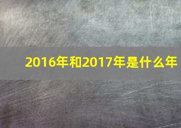 2016年和2017年是什么年