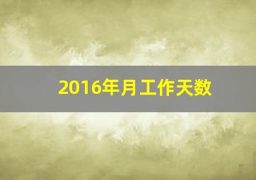 2016年月工作天数