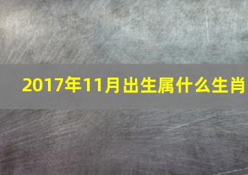 2017年11月出生属什么生肖