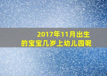 2017年11月出生的宝宝几岁上幼儿园呢