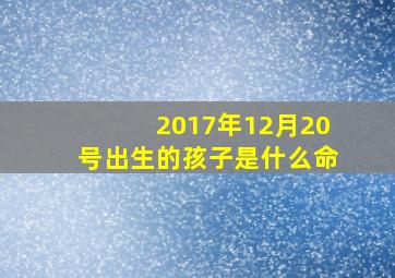 2017年12月20号出生的孩子是什么命