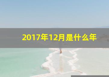 2017年12月是什么年