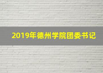 2019年德州学院团委书记