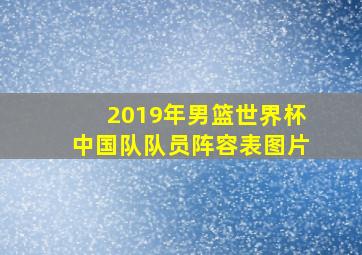 2019年男篮世界杯中国队队员阵容表图片