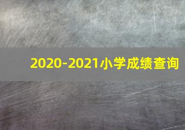 2020-2021小学成绩查询