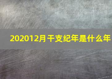 202012月干支纪年是什么年