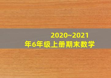 2020~2021年6年级上册期末数学