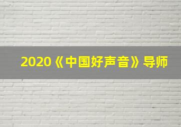 2020《中国好声音》导师