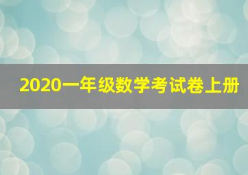 2020一年级数学考试卷上册